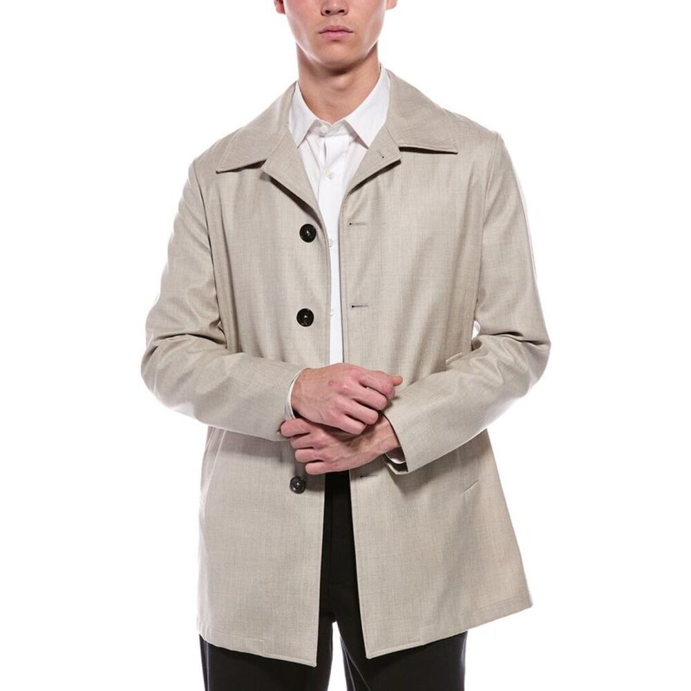 Isaia Mens Cashmere-Blend Jacket, Grey